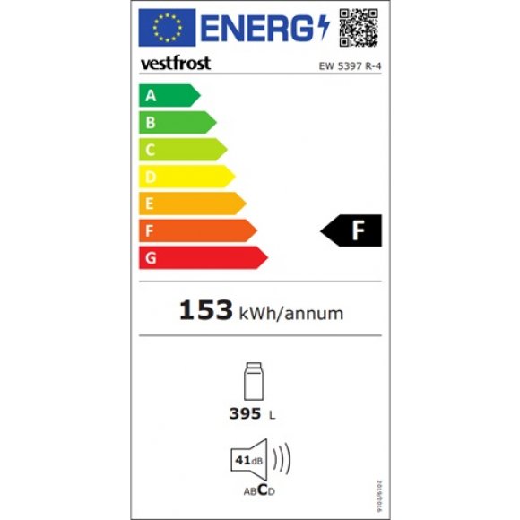 VESTFROST - Vestfrost EW5397 R-4  køleskab 186,8 x 59,5 hvid