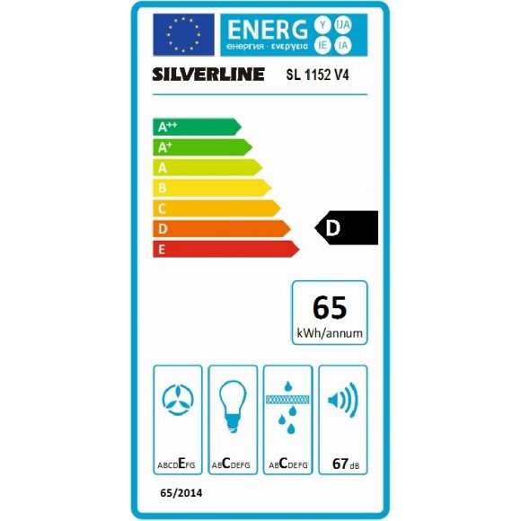 Energimærke til Silverline SL1152-V4 Crystal emhætte 