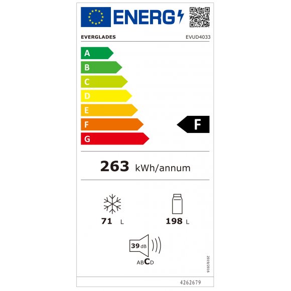Everglades EVUD4033 Køle-fryseskab_energilabel