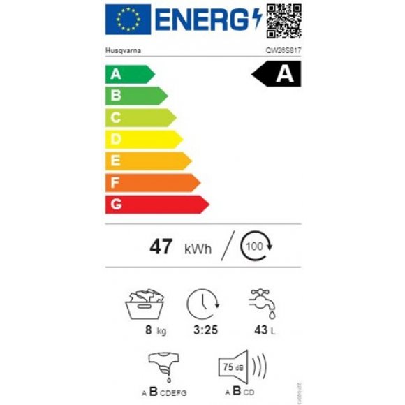 Husqvarna QW26S817 Vaskemaskine | Lindved El | Energilabel