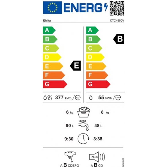 Elvita CTC4860V Vaske/tørremaskine | Lindved El_energi