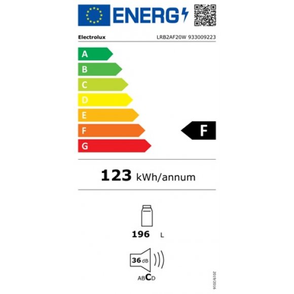 Electrolux LRB2AF20W Køleskab | Energi