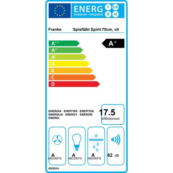 Franke Spirit 1200B-10 Underbygningsemhætte | Energimærke