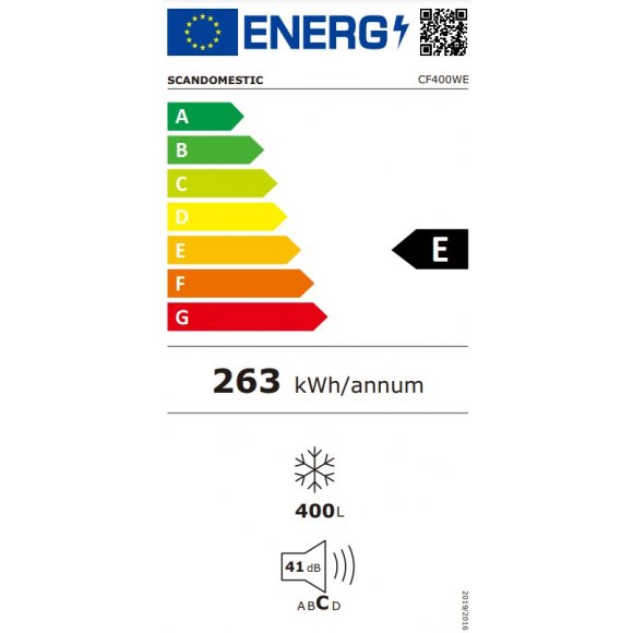 Scandomestic CF400WE Fryseboks | Lindved El | Energilabel