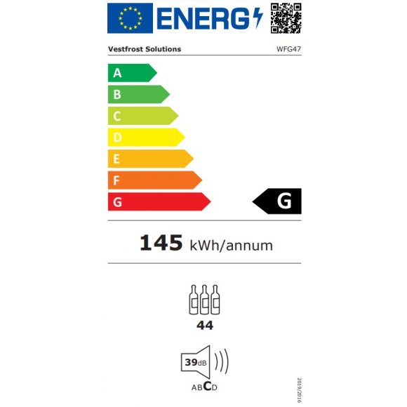 Vestfrost WFG 47 Vinskab, 44 vinflasker | Lindved El, energilabel