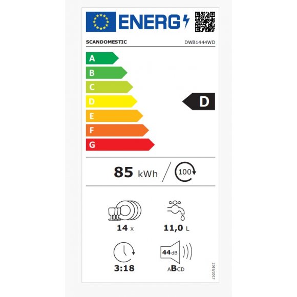 Scandomestic DWB1444WD opvaskemaskine energilabel | Lindved El 