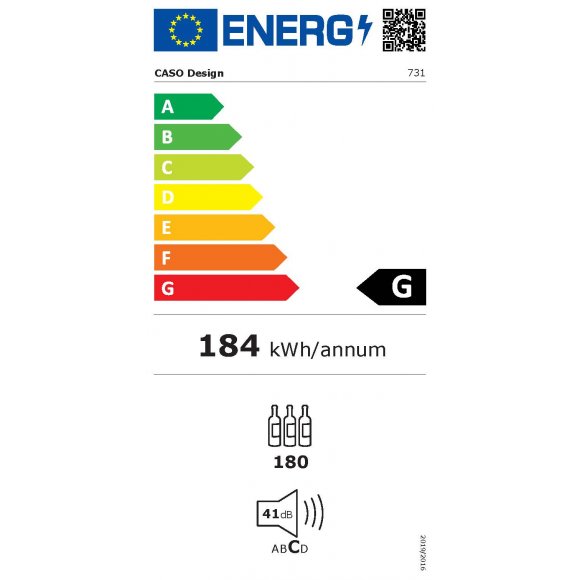 Caso WineExclusive CS731 Vinkøleskab, energilabel | Lindved El 