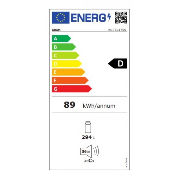 Gram KSI501755 Integrerbart køleskab, energiklasse | Lindved El 