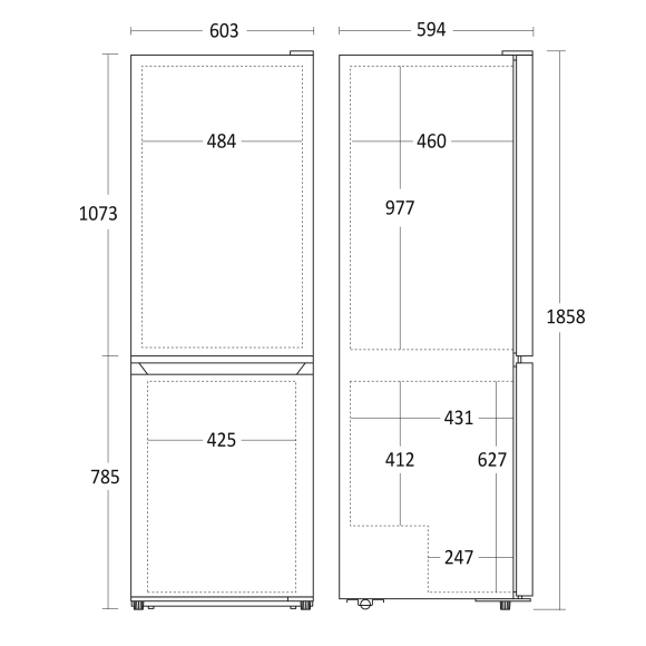 Scandomestic CBF315XE Kølefryseskab | Lindved El 