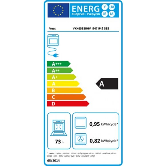 Voss VKK65350HV Glaskeramisk komfur, energiklasse A | Lindved El