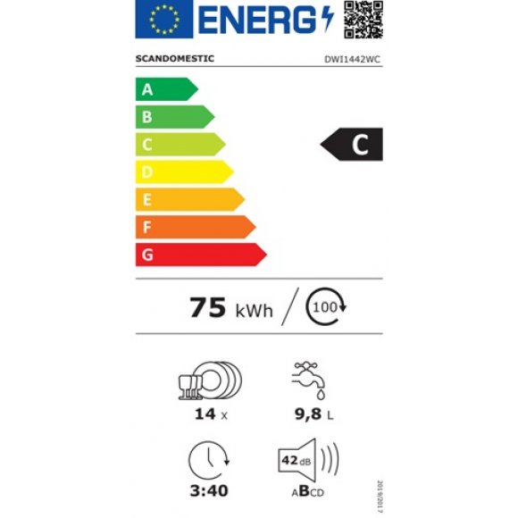 Scandomestic DWI1442WC Opvaskemaskine til integrering, energilabel | Lindved El 