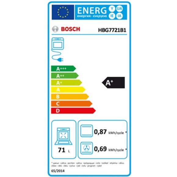 Bosch HBG7221B1 Ovn til indbygning, energilabel | Lindved El 