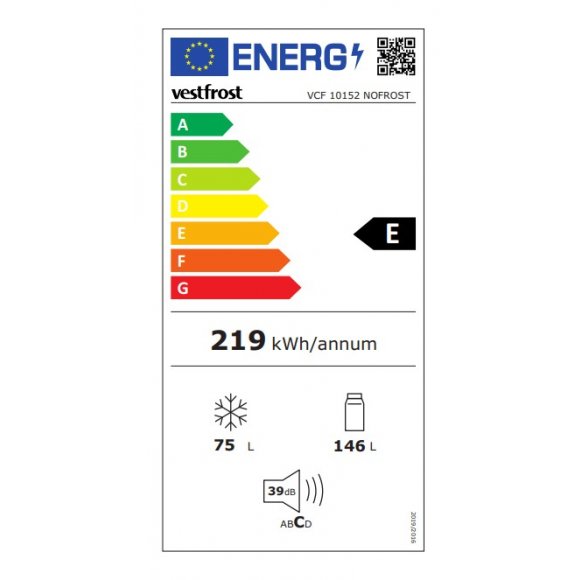 Vestfrost VCF10152 Kølefryseskab med NoFrost, energi | Lindved El 