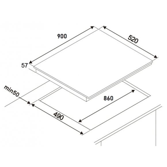JGNordic - JI9023P-MG Induktionskogeplade 90 cm