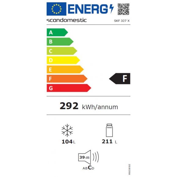 Energimærke Scandomestic Køle/fryseskab SKF327X