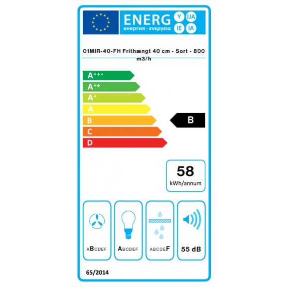 Falmec - Falmec Mira40 frithængende, sort, 01mir-40-fs