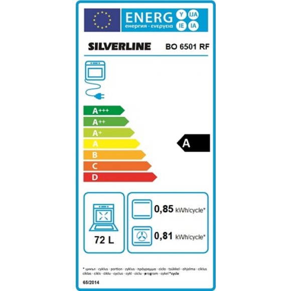 SILVERLINE - Silverline BO6501RF indbygningsovn stål